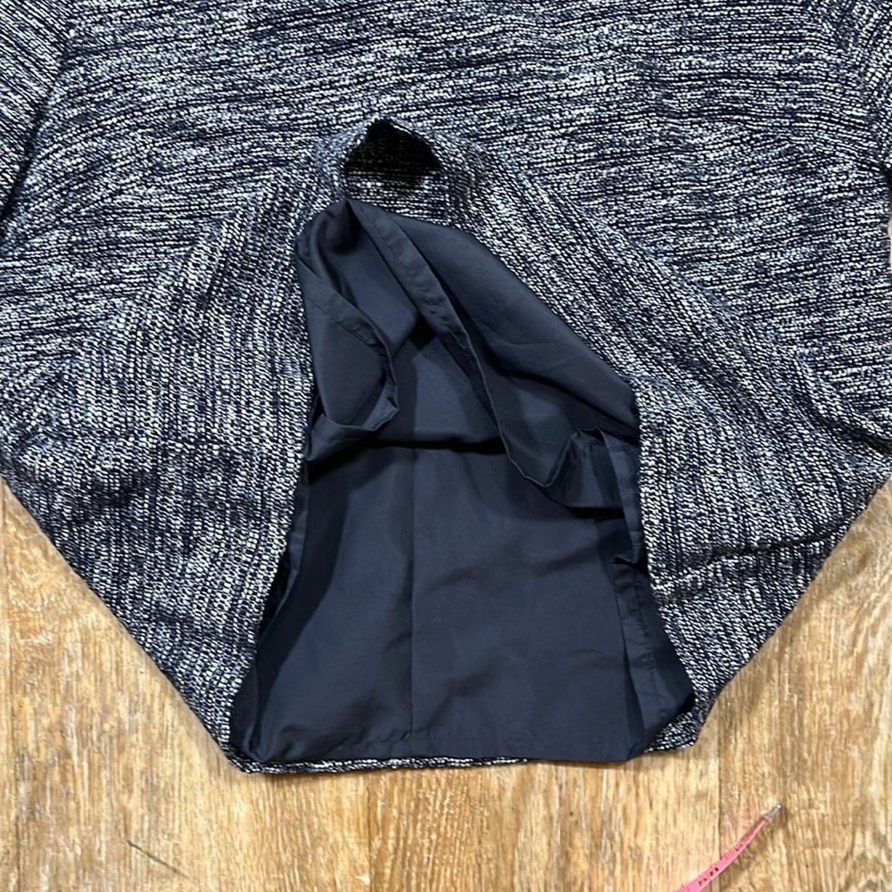 J. Crew Navy Blue Tweed Short Sleeve Fringe Cotton Lined Top Shirt Small EUC - Picture 7 of 14